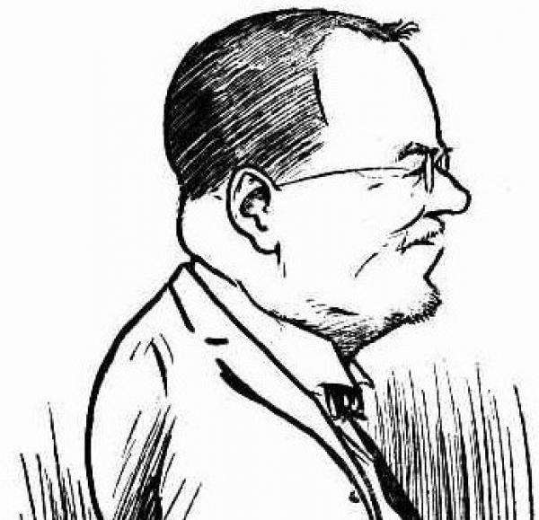 Caricature of A.E. Clarkson by John Henry Chinner