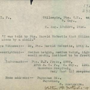 Soldier packet page