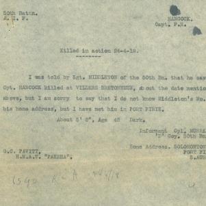 Soldier packet page