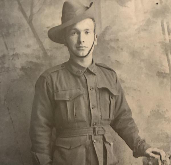 A photo of my great uncle, almond Charles Andrews in WW1 uniform