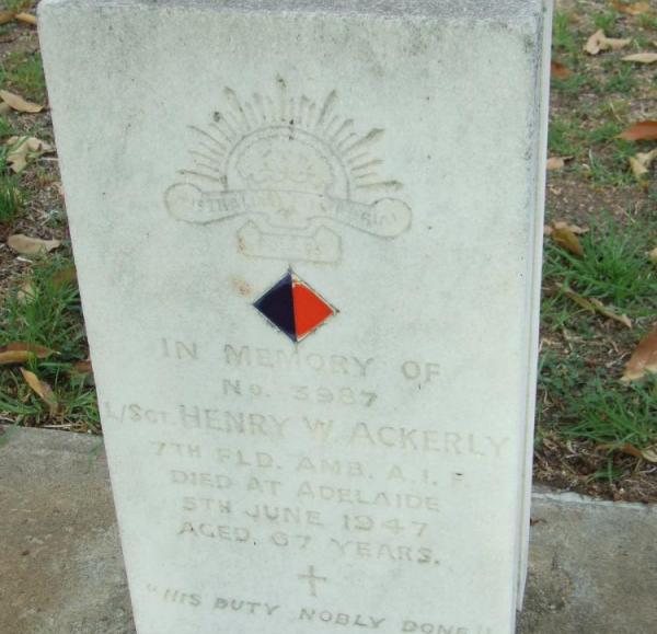 Photo of Henry Wharton Ackerley's grave