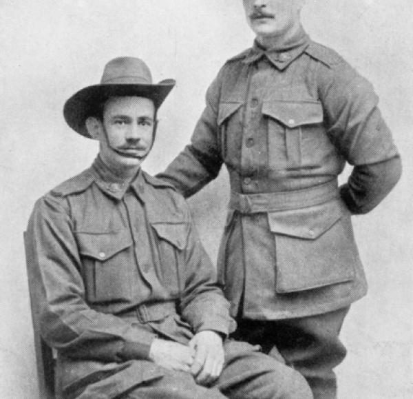 Escaped Prisoners of War 2954 Lance Corporal James William Pitts, 10th Battalion, and 68 Private Wesley Paul Choat, 32nd Battalion. Source: https://www.awm.gov.au/collection/P03236.156